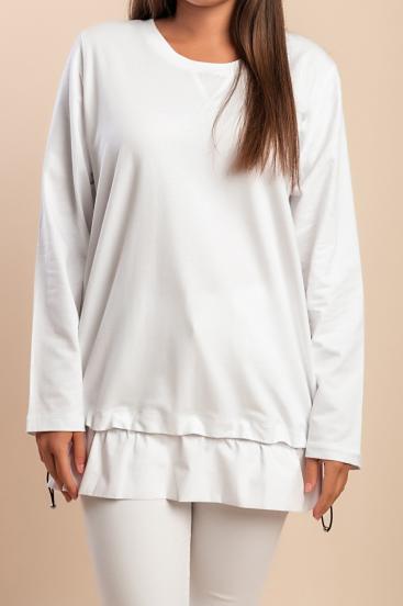 Cotton plus size Top, white