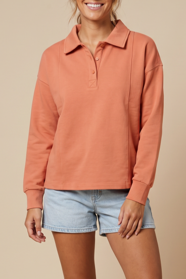 Cotton polo shirt, orange