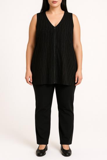 Top with zipper, black