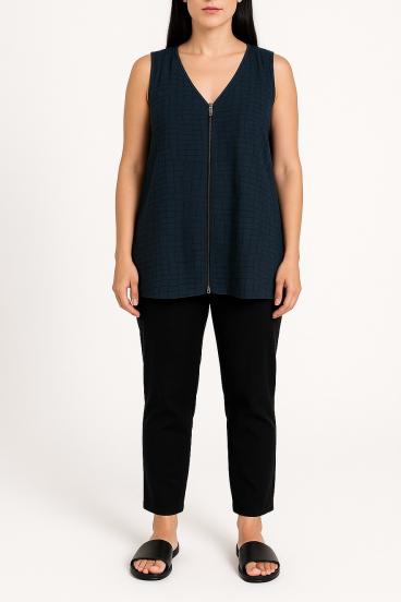 Top with zipper, dark blue