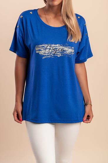 T-shirt with decorative rivets, royal blue