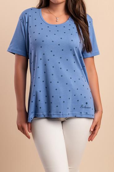 Cotton T-shirt with print, light blue