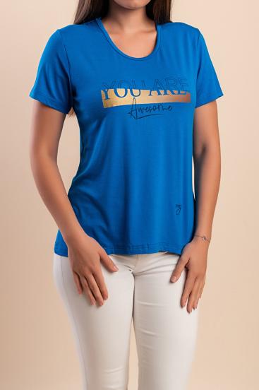 T-shirt with print, blue