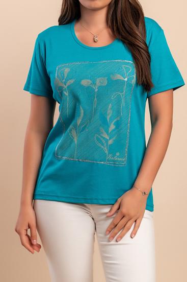 Cotton T-shirt with print, green