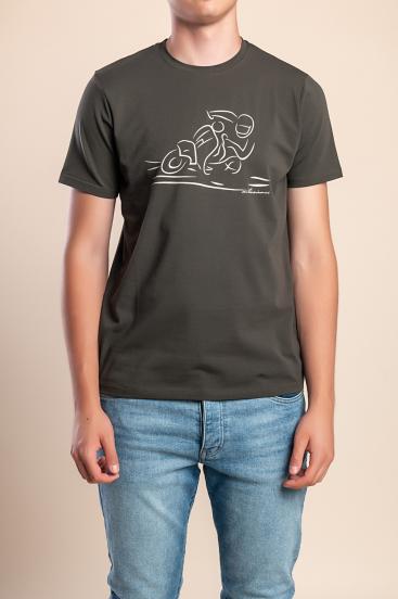 Men's cotton t-shirt with print, olive