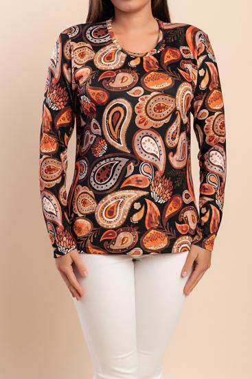 Printed top, orange
