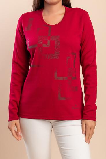 Long-sleeved T-shirt, burgundy
