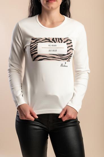 Cotton Top with print, white