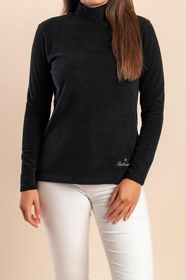 Turtleneck Top, Black