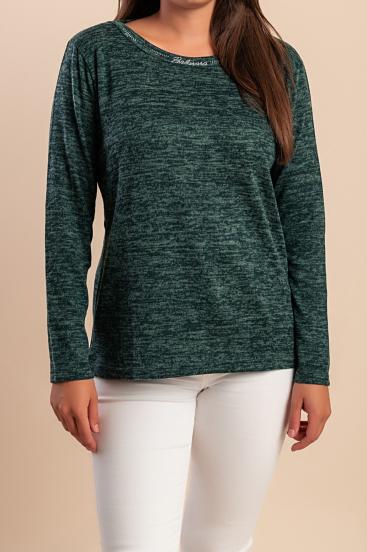 Sweater with decorative detail, green