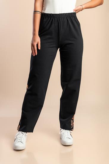 Printed Pants, Black