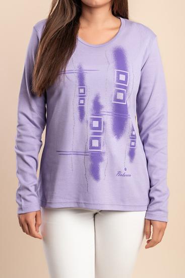 Cotton Top with print, purple