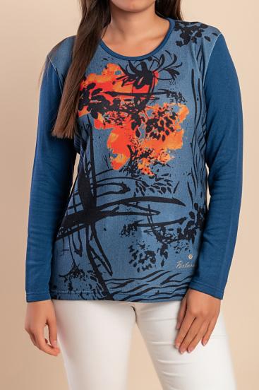 Cotton Top with print, blue