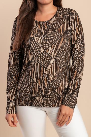 Long Sleeve Top, Brown