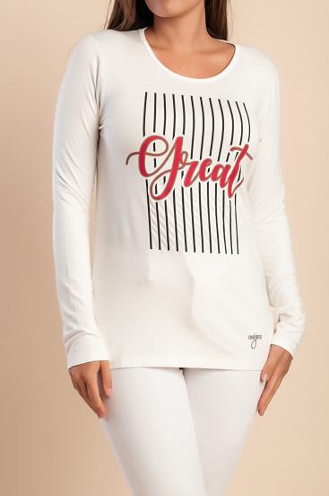 Printed Top, white