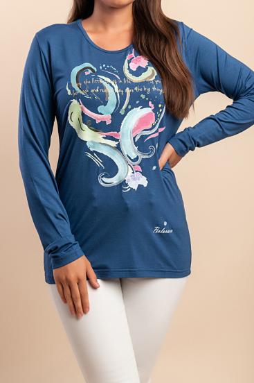 Printed Top, blue