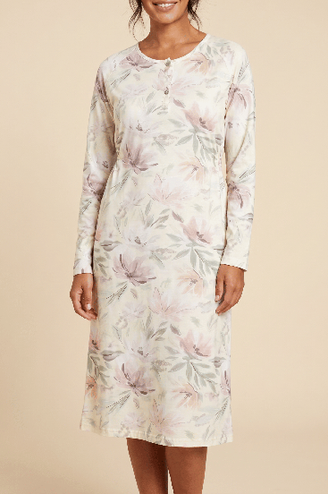 Long Printed Pajamas, Light Yellow