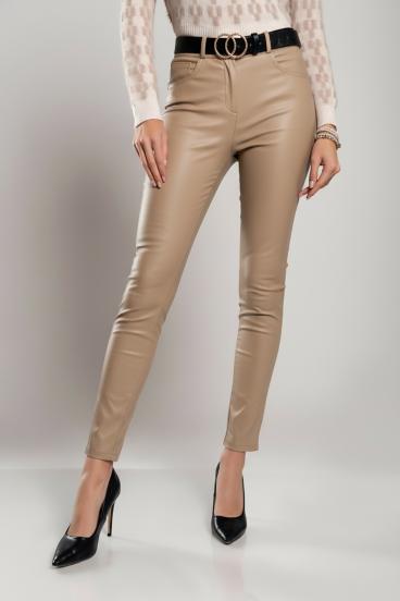 Fitted faux leather pants Roda, khaki