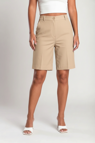 "Luxe jeans" High Waist Cotton Bermuda Shorts
