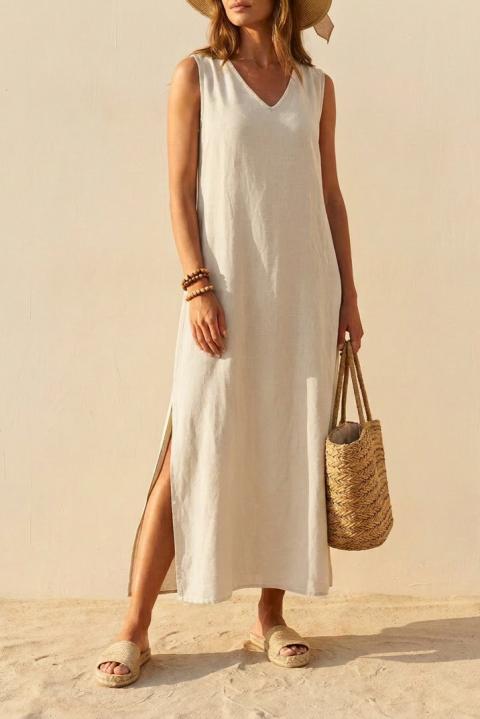 Loose Viscose Maxi Dress, Beige