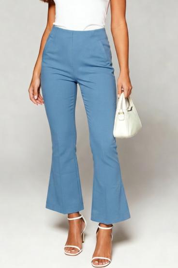 Elegant bell-bottom pants, light blue