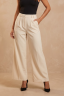 Long wide-leg trousers, cream