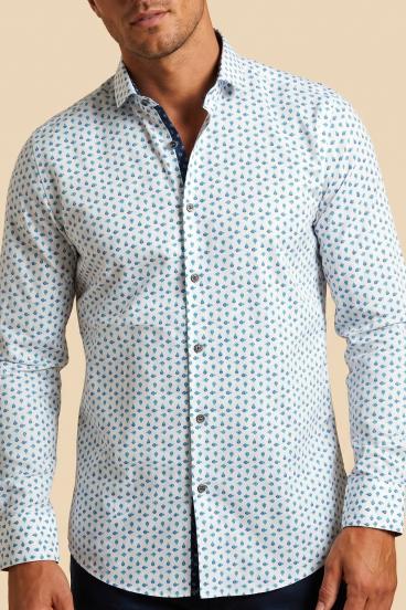 Men's Printed Shirt, White