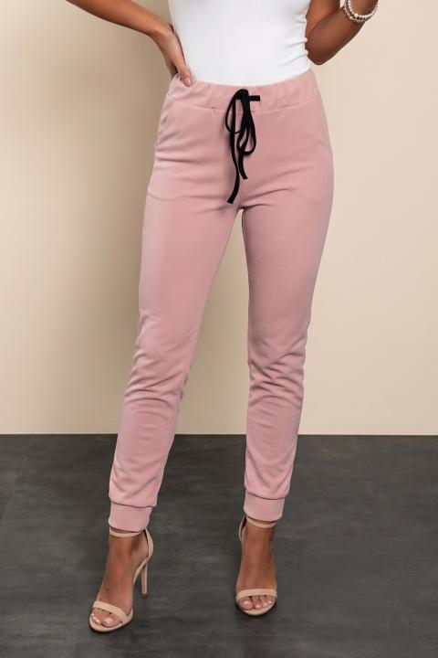 Pants with Elastic Waistband, Light Pink