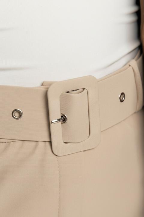 Belt with buckle, beige
