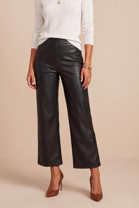 Faux Leather Pants, Black