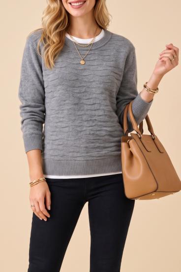 Women's Crew Neck Sweater, Gray