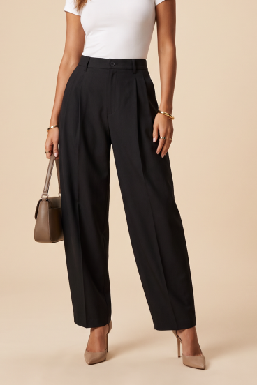 Elegant Barrel Trousers "Tailored Barrel", Black